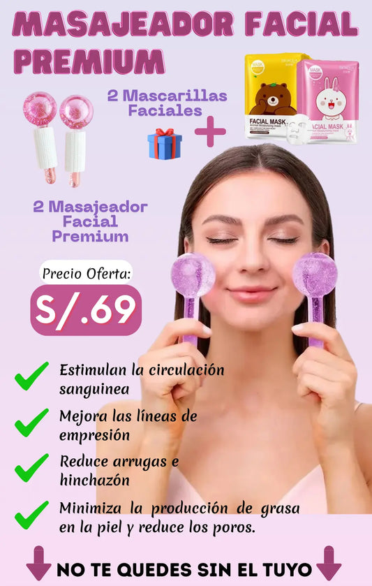 PACK DE 2 MASAJEADORES FACIALES PREMIUM + REGALO