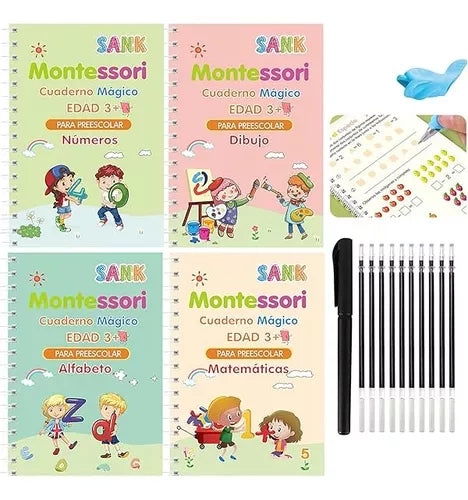 PACK DE 4 LIBROS MÁGICOS REUTILIZABLE CALIGRAFÍA | ENVÍO GRATIS